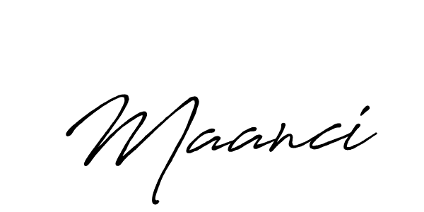 Use a signature maker to create a handwritten signature online. With this signature software, you can design (Antro_Vectra_Bolder) your own signature for name Maanci. Maanci signature style 7 images and pictures png