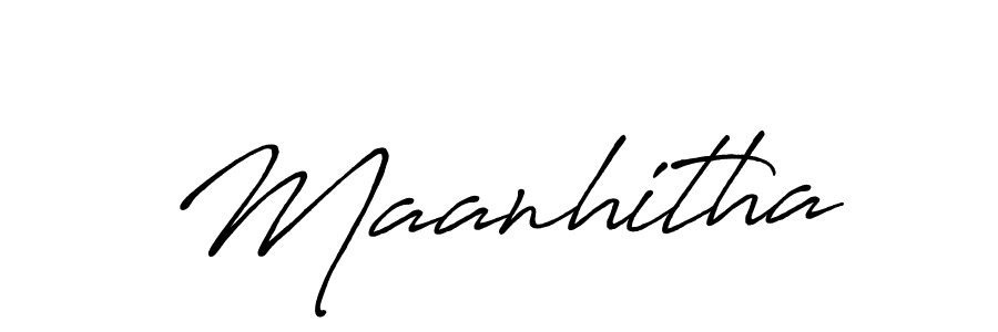 Design your own signature with our free online signature maker. With this signature software, you can create a handwritten (Antro_Vectra_Bolder) signature for name Maanhitha. Maanhitha signature style 7 images and pictures png