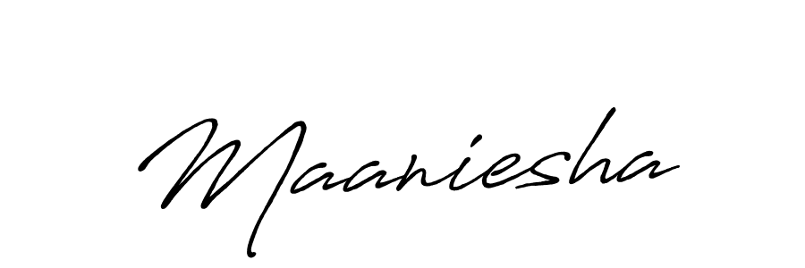 Design your own signature with our free online signature maker. With this signature software, you can create a handwritten (Antro_Vectra_Bolder) signature for name Maaniesha. Maaniesha signature style 7 images and pictures png