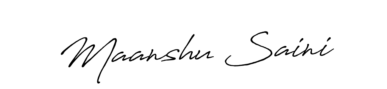 Also You can easily find your signature by using the search form. We will create Maanshu Saini name handwritten signature images for you free of cost using Antro_Vectra_Bolder sign style. Maanshu Saini signature style 7 images and pictures png
