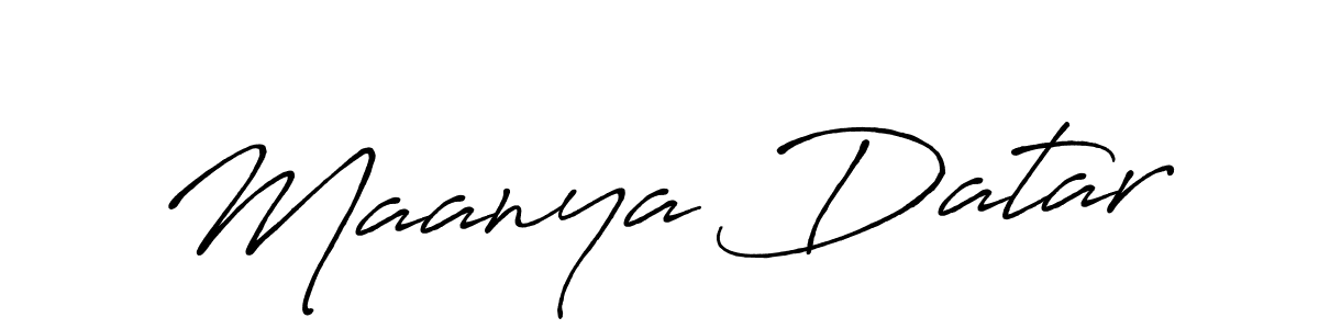 Similarly Antro_Vectra_Bolder is the best handwritten signature design. Signature creator online .You can use it as an online autograph creator for name Maanya Datar. Maanya Datar signature style 7 images and pictures png