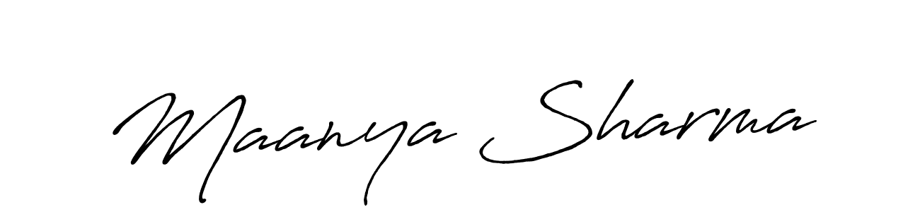 Similarly Antro_Vectra_Bolder is the best handwritten signature design. Signature creator online .You can use it as an online autograph creator for name Maanya Sharma. Maanya Sharma signature style 7 images and pictures png