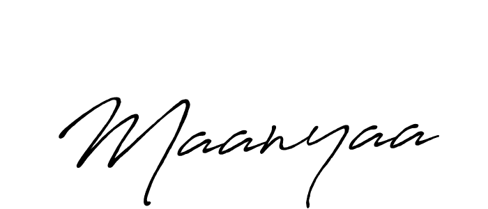 Use a signature maker to create a handwritten signature online. With this signature software, you can design (Antro_Vectra_Bolder) your own signature for name Maanyaa. Maanyaa signature style 7 images and pictures png