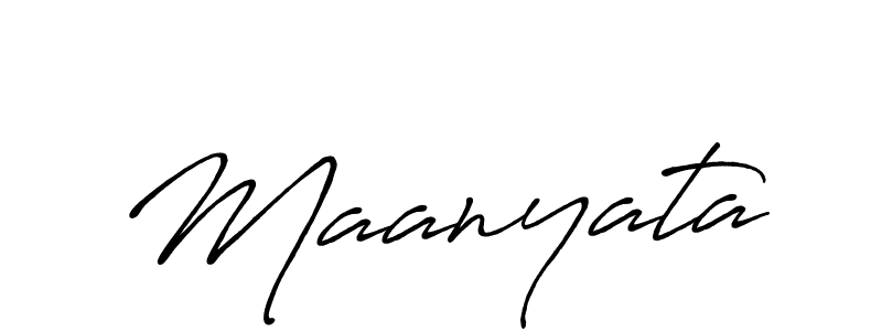 Create a beautiful signature design for name Maanyata. With this signature (Antro_Vectra_Bolder) fonts, you can make a handwritten signature for free. Maanyata signature style 7 images and pictures png