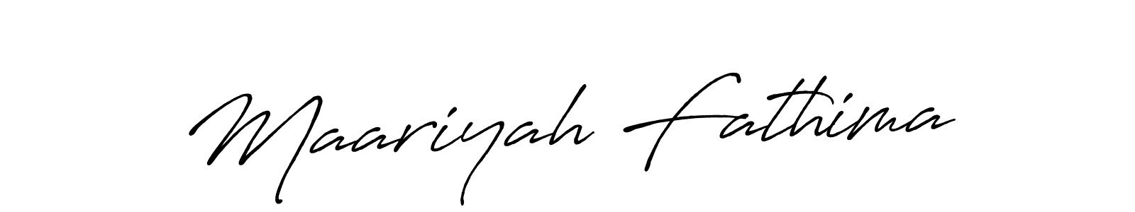 Create a beautiful signature design for name Maariyah Fathima. With this signature (Antro_Vectra_Bolder) fonts, you can make a handwritten signature for free. Maariyah Fathima signature style 7 images and pictures png