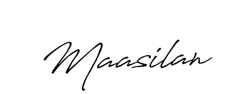 Create a beautiful signature design for name Maasilan. With this signature (Antro_Vectra_Bolder) fonts, you can make a handwritten signature for free. Maasilan signature style 7 images and pictures png