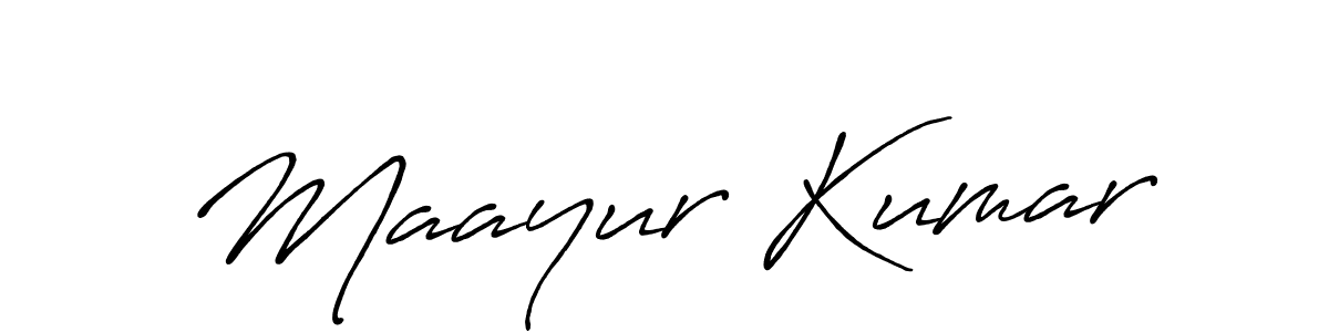 Make a beautiful signature design for name Maayur Kumar. With this signature (Antro_Vectra_Bolder) style, you can create a handwritten signature for free. Maayur Kumar signature style 7 images and pictures png