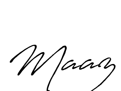 Make a beautiful signature design for name Maaz. With this signature (Antro_Vectra_Bolder) style, you can create a handwritten signature for free. Maaz signature style 7 images and pictures png