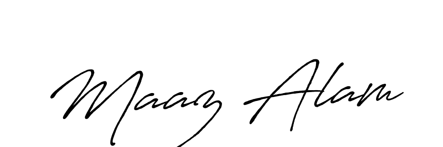 Maaz Alam stylish signature style. Best Handwritten Sign (Antro_Vectra_Bolder) for my name. Handwritten Signature Collection Ideas for my name Maaz Alam. Maaz Alam signature style 7 images and pictures png