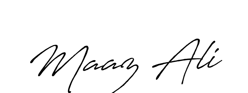 Create a beautiful signature design for name Maaz Ali. With this signature (Antro_Vectra_Bolder) fonts, you can make a handwritten signature for free. Maaz Ali signature style 7 images and pictures png