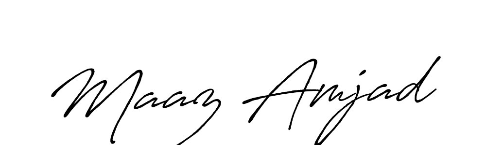You can use this online signature creator to create a handwritten signature for the name Maaz Amjad. This is the best online autograph maker. Maaz Amjad signature style 7 images and pictures png