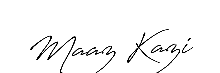 Also You can easily find your signature by using the search form. We will create Maaz Kazi name handwritten signature images for you free of cost using Antro_Vectra_Bolder sign style. Maaz Kazi signature style 7 images and pictures png