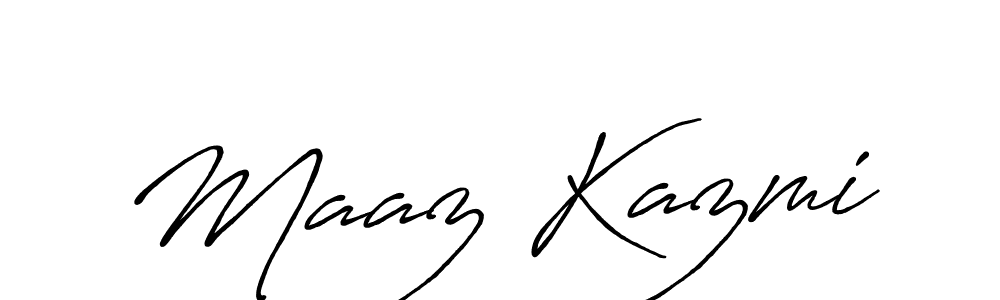 Make a beautiful signature design for name Maaz Kazmi. With this signature (Antro_Vectra_Bolder) style, you can create a handwritten signature for free. Maaz Kazmi signature style 7 images and pictures png