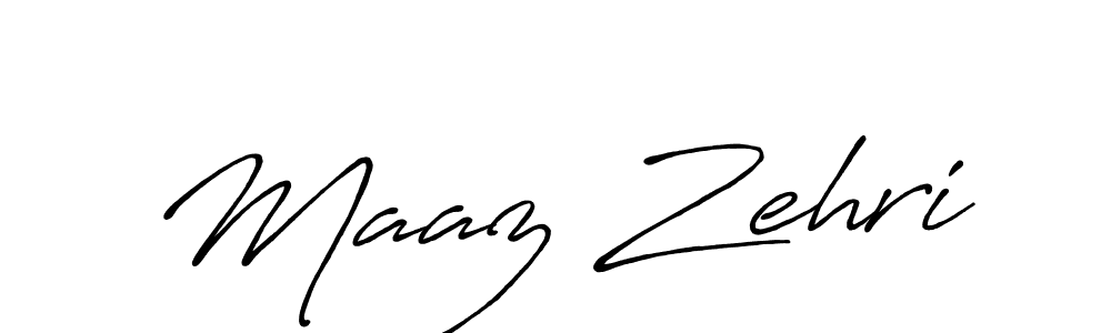 Create a beautiful signature design for name Maaz Zehri. With this signature (Antro_Vectra_Bolder) fonts, you can make a handwritten signature for free. Maaz Zehri signature style 7 images and pictures png
