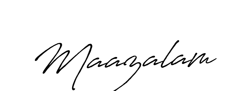 Make a beautiful signature design for name Maazalam. With this signature (Antro_Vectra_Bolder) style, you can create a handwritten signature for free. Maazalam signature style 7 images and pictures png