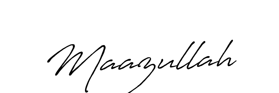 Use a signature maker to create a handwritten signature online. With this signature software, you can design (Antro_Vectra_Bolder) your own signature for name Maazullah. Maazullah signature style 7 images and pictures png