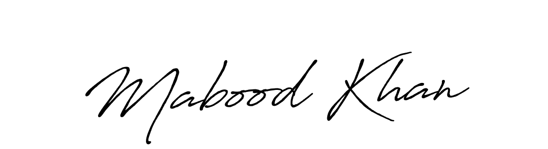 Design your own signature with our free online signature maker. With this signature software, you can create a handwritten (Antro_Vectra_Bolder) signature for name Mabood Khan. Mabood Khan signature style 7 images and pictures png