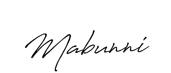 Use a signature maker to create a handwritten signature online. With this signature software, you can design (Antro_Vectra_Bolder) your own signature for name Mabunni. Mabunni signature style 7 images and pictures png