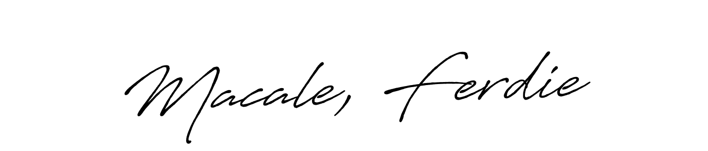 Create a beautiful signature design for name Macale, Ferdie. With this signature (Antro_Vectra_Bolder) fonts, you can make a handwritten signature for free. Macale, Ferdie signature style 7 images and pictures png