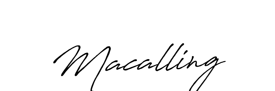 How to make Macalling name signature. Use Antro_Vectra_Bolder style for creating short signs online. This is the latest handwritten sign. Macalling signature style 7 images and pictures png