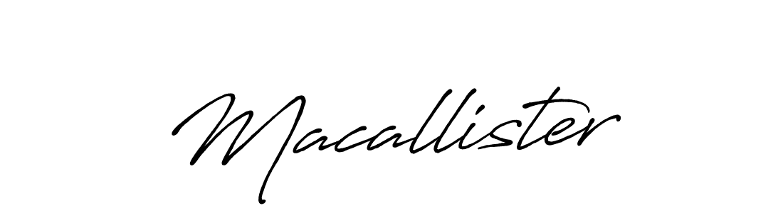 Make a beautiful signature design for name Macallister. With this signature (Antro_Vectra_Bolder) style, you can create a handwritten signature for free. Macallister signature style 7 images and pictures png