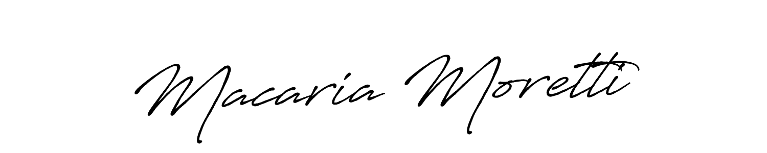 Make a beautiful signature design for name Macaria Moretti. With this signature (Antro_Vectra_Bolder) style, you can create a handwritten signature for free. Macaria Moretti signature style 7 images and pictures png