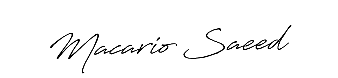 You can use this online signature creator to create a handwritten signature for the name Macario Saeed. This is the best online autograph maker. Macario Saeed signature style 7 images and pictures png