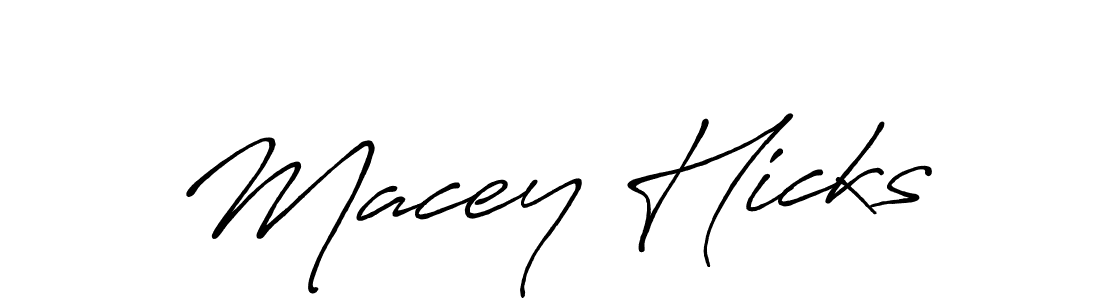 Make a beautiful signature design for name Macey Hicks. With this signature (Antro_Vectra_Bolder) style, you can create a handwritten signature for free. Macey Hicks signature style 7 images and pictures png