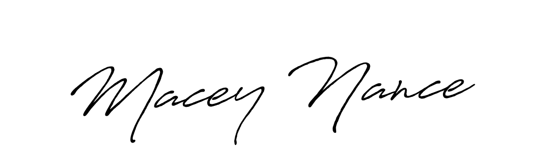 Design your own signature with our free online signature maker. With this signature software, you can create a handwritten (Antro_Vectra_Bolder) signature for name Macey Nance. Macey Nance signature style 7 images and pictures png