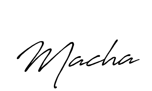 Also we have Macha name is the best signature style. Create professional handwritten signature collection using Antro_Vectra_Bolder autograph style. Macha signature style 7 images and pictures png