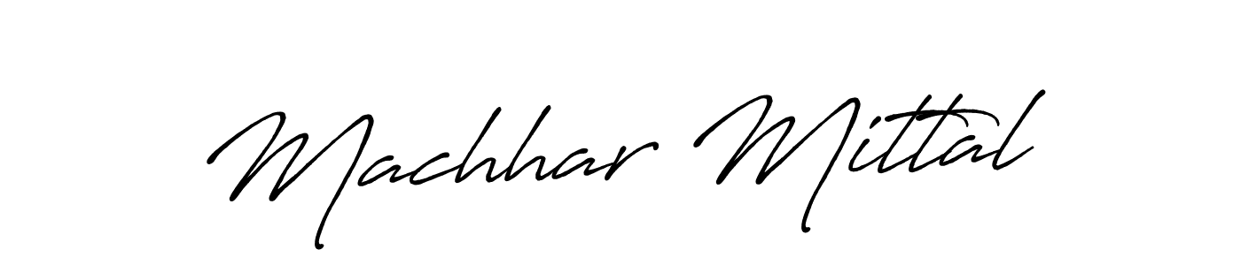 Design your own signature with our free online signature maker. With this signature software, you can create a handwritten (Antro_Vectra_Bolder) signature for name Machhar Mittal. Machhar Mittal signature style 7 images and pictures png