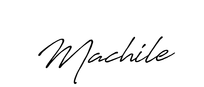 Use a signature maker to create a handwritten signature online. With this signature software, you can design (Antro_Vectra_Bolder) your own signature for name Machile. Machile signature style 7 images and pictures png