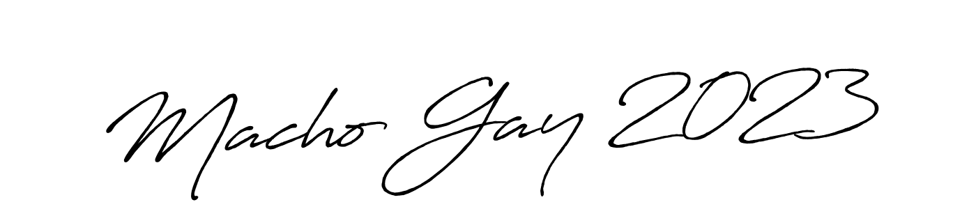 Create a beautiful signature design for name Macho Gay 2023. With this signature (Antro_Vectra_Bolder) fonts, you can make a handwritten signature for free. Macho Gay 2023 signature style 7 images and pictures png