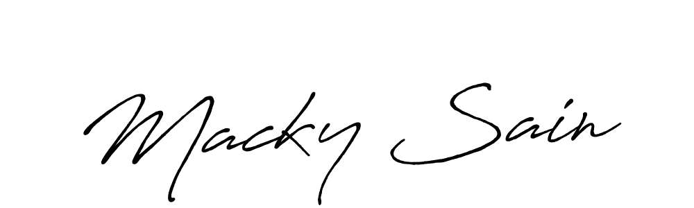 Make a beautiful signature design for name Macky Sain. With this signature (Antro_Vectra_Bolder) style, you can create a handwritten signature for free. Macky Sain signature style 7 images and pictures png