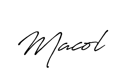 How to make Macol name signature. Use Antro_Vectra_Bolder style for creating short signs online. This is the latest handwritten sign. Macol signature style 7 images and pictures png