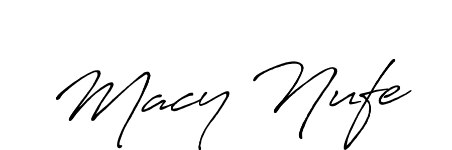 How to make Macy Nufe name signature. Use Antro_Vectra_Bolder style for creating short signs online. This is the latest handwritten sign. Macy Nufe signature style 7 images and pictures png