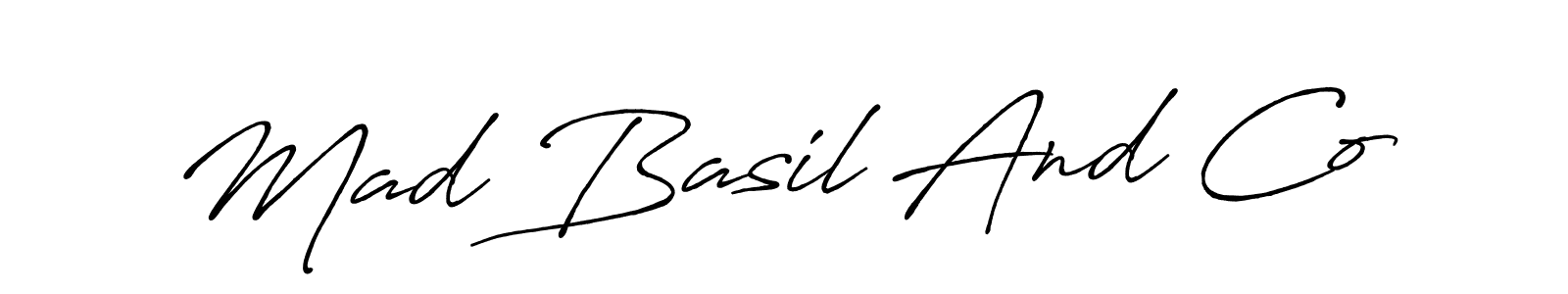 How to make Mad Basil And Co name signature. Use Antro_Vectra_Bolder style for creating short signs online. This is the latest handwritten sign. Mad Basil And Co signature style 7 images and pictures png