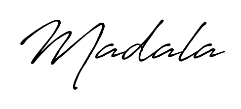 A stylish, flowing autograph style designed for name Madala using Antro_Vectra_Bolder typography. Perfect for digital creative projects. Madala signature style 7 images and pictures png