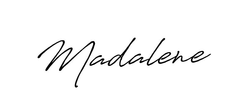 Make a beautiful signature design for name Madalene. With this signature (Antro_Vectra_Bolder) style, you can create a handwritten signature for free. Madalene signature style 7 images and pictures png