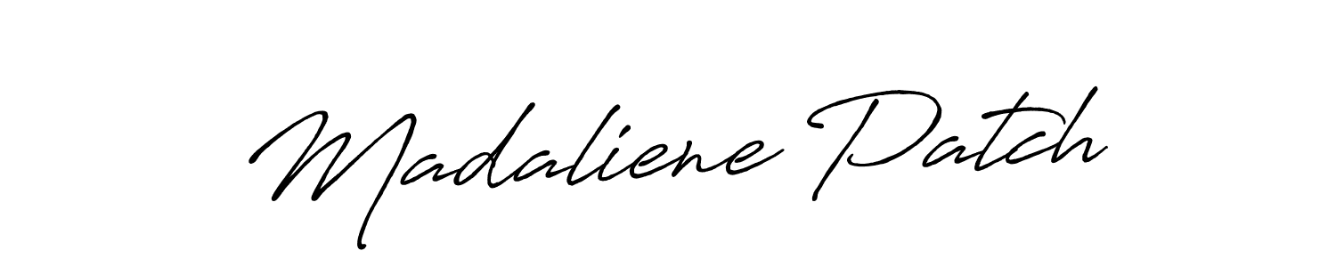 How to make Madaliene Patch name signature. Use Antro_Vectra_Bolder style for creating short signs online. This is the latest handwritten sign. Madaliene Patch signature style 7 images and pictures png