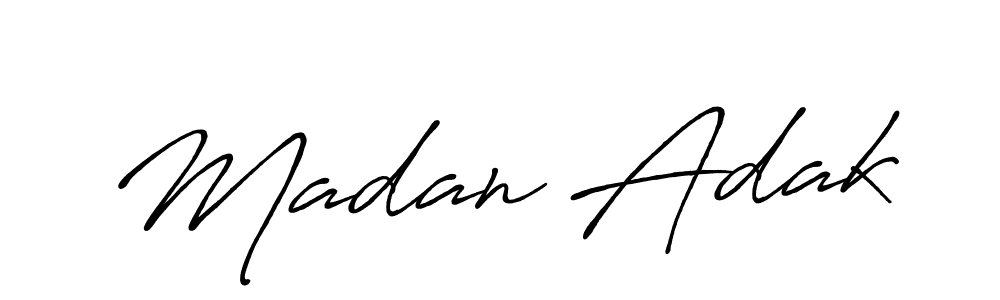 Madan Adak stylish signature style. Best Handwritten Sign (Antro_Vectra_Bolder) for my name. Handwritten Signature Collection Ideas for my name Madan Adak. Madan Adak signature style 7 images and pictures png