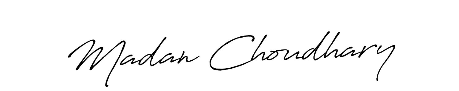 Create a beautiful signature design for name Madan Choudhary. With this signature (Antro_Vectra_Bolder) fonts, you can make a handwritten signature for free. Madan Choudhary signature style 7 images and pictures png