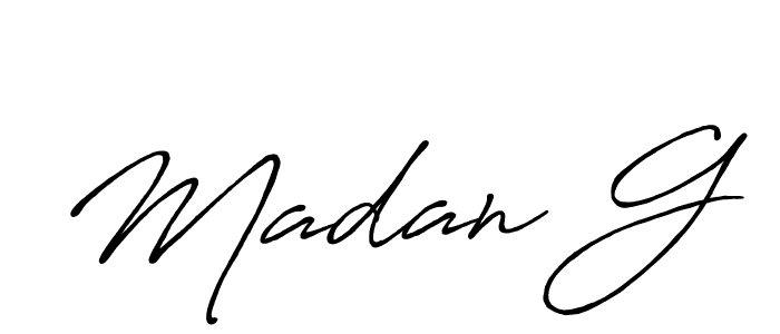 Use a signature maker to create a handwritten signature online. With this signature software, you can design (Antro_Vectra_Bolder) your own signature for name Madan G. Madan G signature style 7 images and pictures png