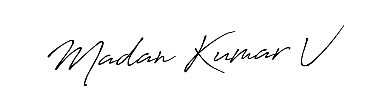 It looks lik you need a new signature style for name Madan Kumar V. Design unique handwritten (Antro_Vectra_Bolder) signature with our free signature maker in just a few clicks. Madan Kumar V signature style 7 images and pictures png