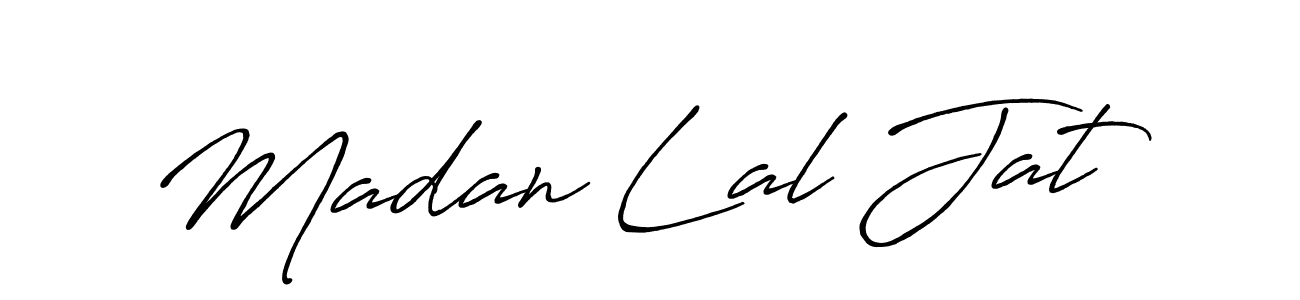 Use a signature maker to create a handwritten signature online. With this signature software, you can design (Antro_Vectra_Bolder) your own signature for name Madan Lal Jat. Madan Lal Jat signature style 7 images and pictures png