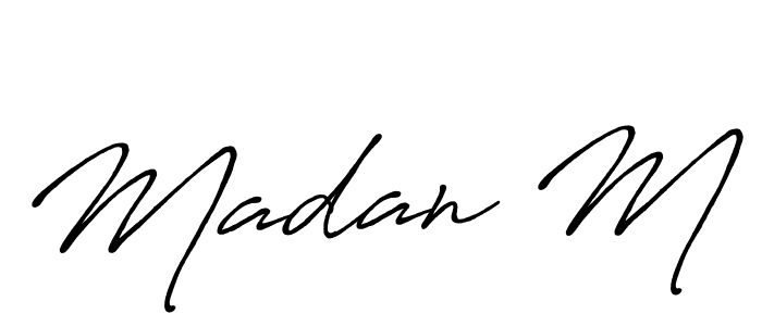 Make a beautiful signature design for name Madan M. With this signature (Antro_Vectra_Bolder) style, you can create a handwritten signature for free. Madan M signature style 7 images and pictures png