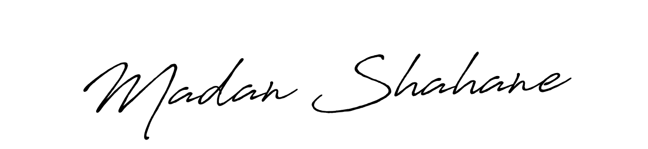 Madan Shahane stylish signature style. Best Handwritten Sign (Antro_Vectra_Bolder) for my name. Handwritten Signature Collection Ideas for my name Madan Shahane. Madan Shahane signature style 7 images and pictures png