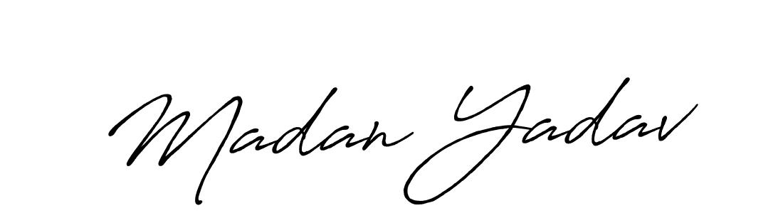 Also we have Madan Yadav name is the best signature style. Create professional handwritten signature collection using Antro_Vectra_Bolder autograph style. Madan Yadav signature style 7 images and pictures png