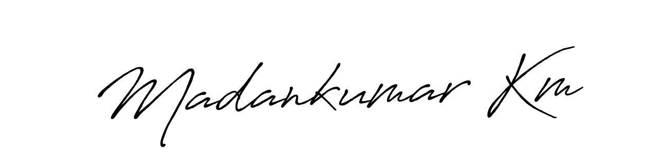 The best way (Antro_Vectra_Bolder) to make a short signature is to pick only two or three words in your name. The name Madankumar Km include a total of six letters. For converting this name. Madankumar Km signature style 7 images and pictures png