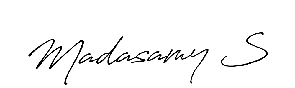 How to make Madasamy S name signature. Use Antro_Vectra_Bolder style for creating short signs online. This is the latest handwritten sign. Madasamy S signature style 7 images and pictures png